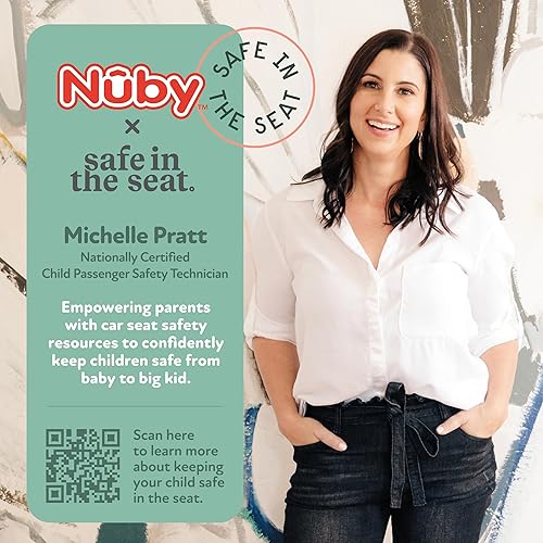 Miniatura 5 de Nuby Protector de asiento de coche seguro en el asiento, compatible con asientos de automóvil traseros y hacia adelante, bolsillo de aprendizaje