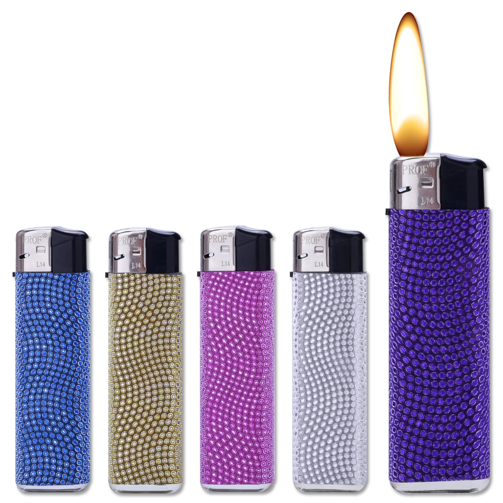 50 x Sparkly Glitter Effect Shiny Bling PROF Refillable Cigarette