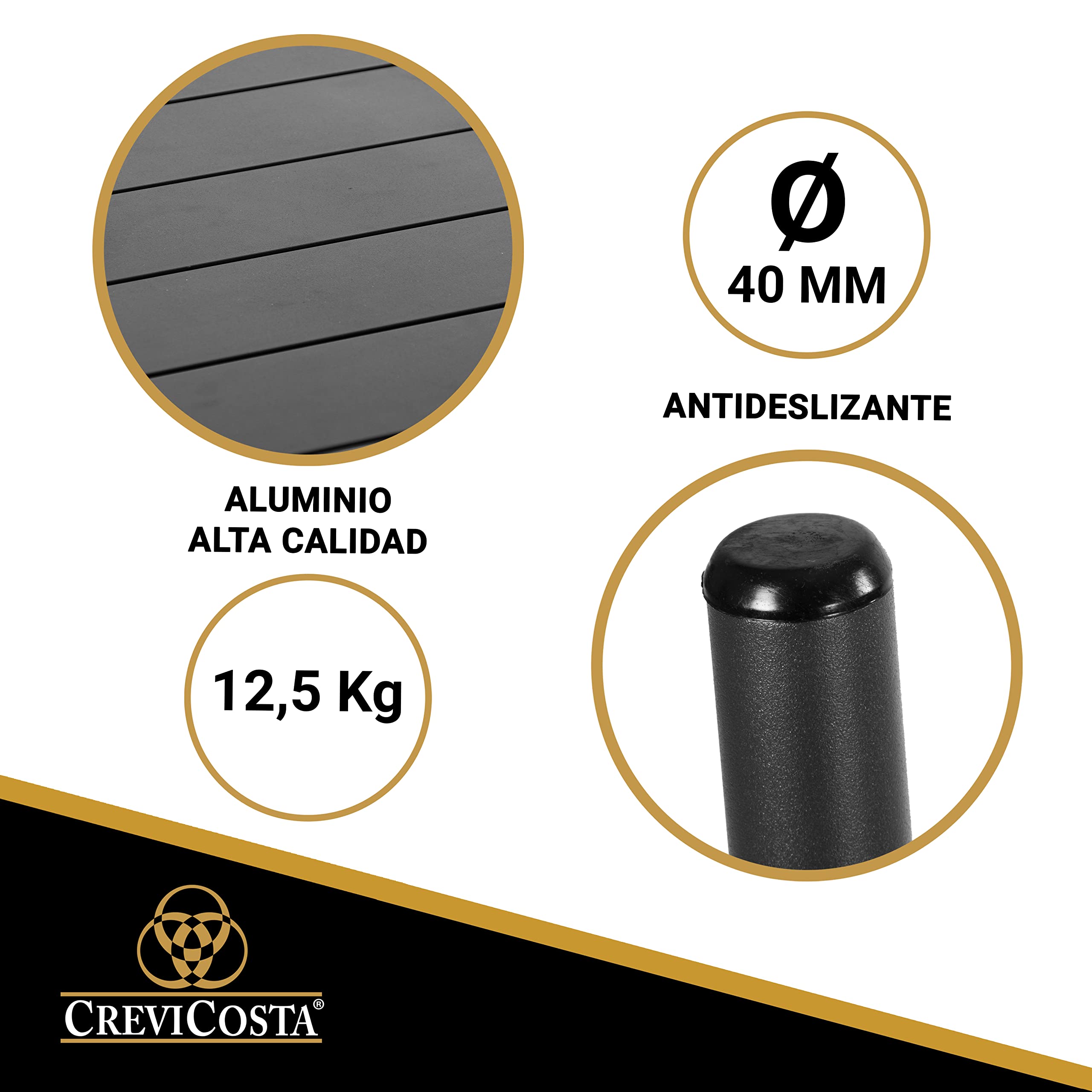 CREVICOSTA QUALITY MARK MARCAS DE CALIDAD Tavolo, Bianco, Mesa 80x80 cm