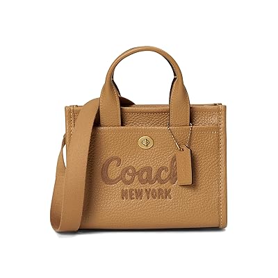 COACH Cargo Tote Bag 20 Shoulder Handbags Honey Brown, Cotton/Leather/Textile