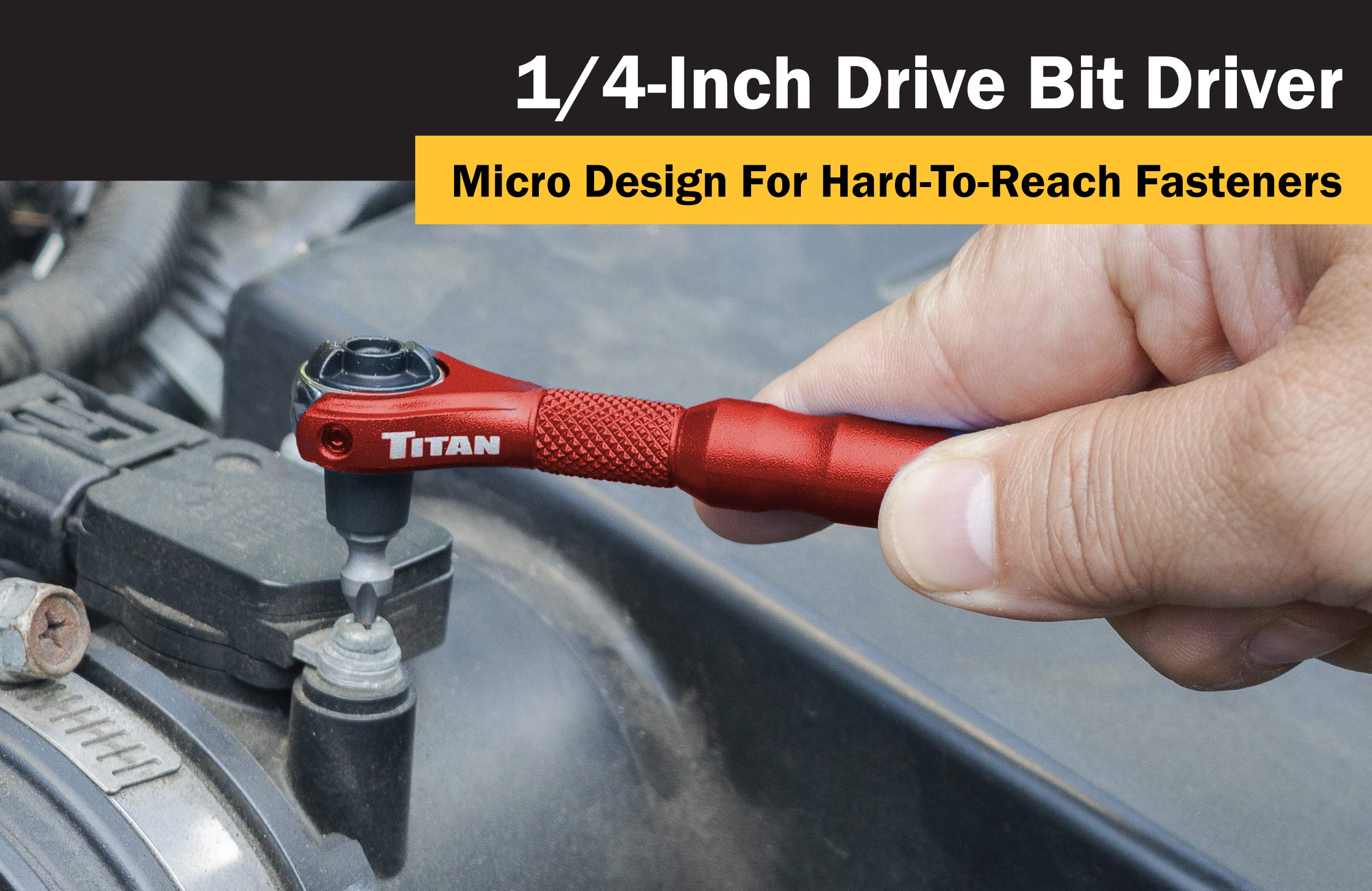 Titan Tools 11321 1/4-Inch Drive x 4-Inch 90-Tooth Swivel