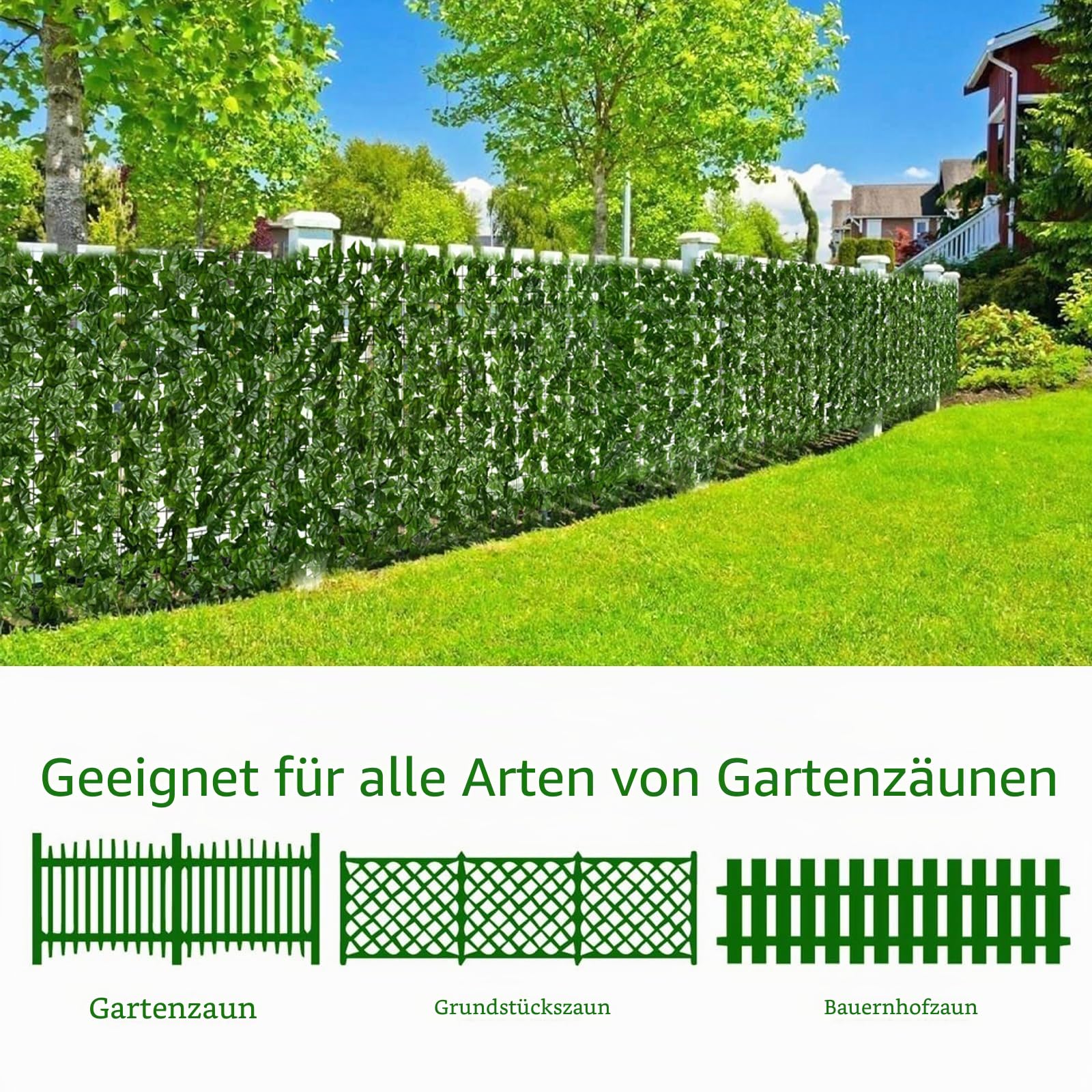 Balkon Sichtschutz,300x100cm Sichtschutz Zaun,Sichtschutz Balkon Mit Kabelbindern, Sichtschutz Efeu, Zaun Sichtschutz, Sichtschutz Garten,Efeu Sichtschutz,Garten Sichtschutz Uv-Beständig(1 Stück)