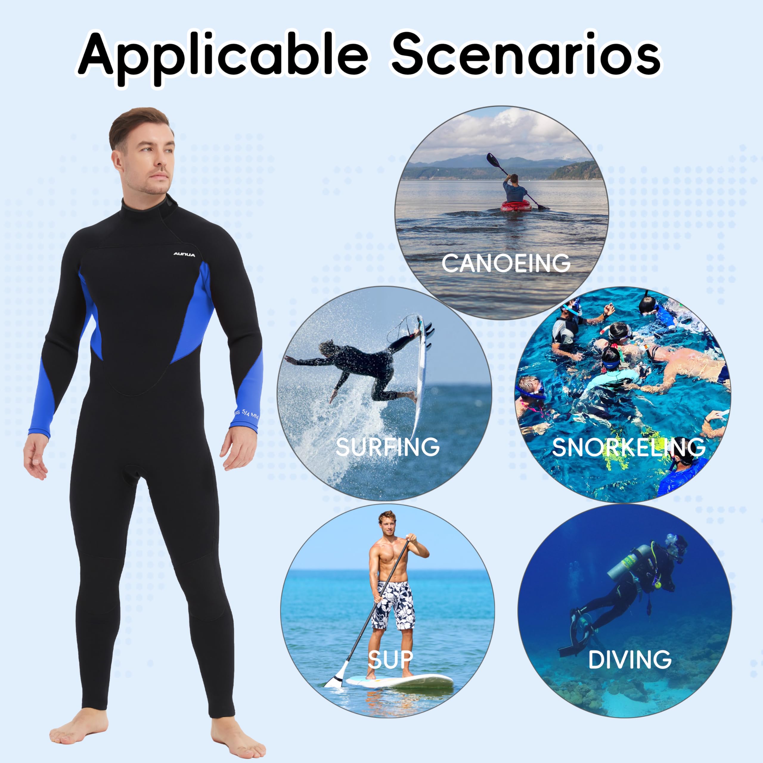 Amazon.com: Aunua Wetsuits Men 5mm Back Zip Fullsuit Superstretch