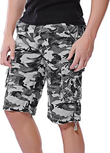 Miniatura 4 de Pantalones cortos cargo de camuflaje para hombre de algodón