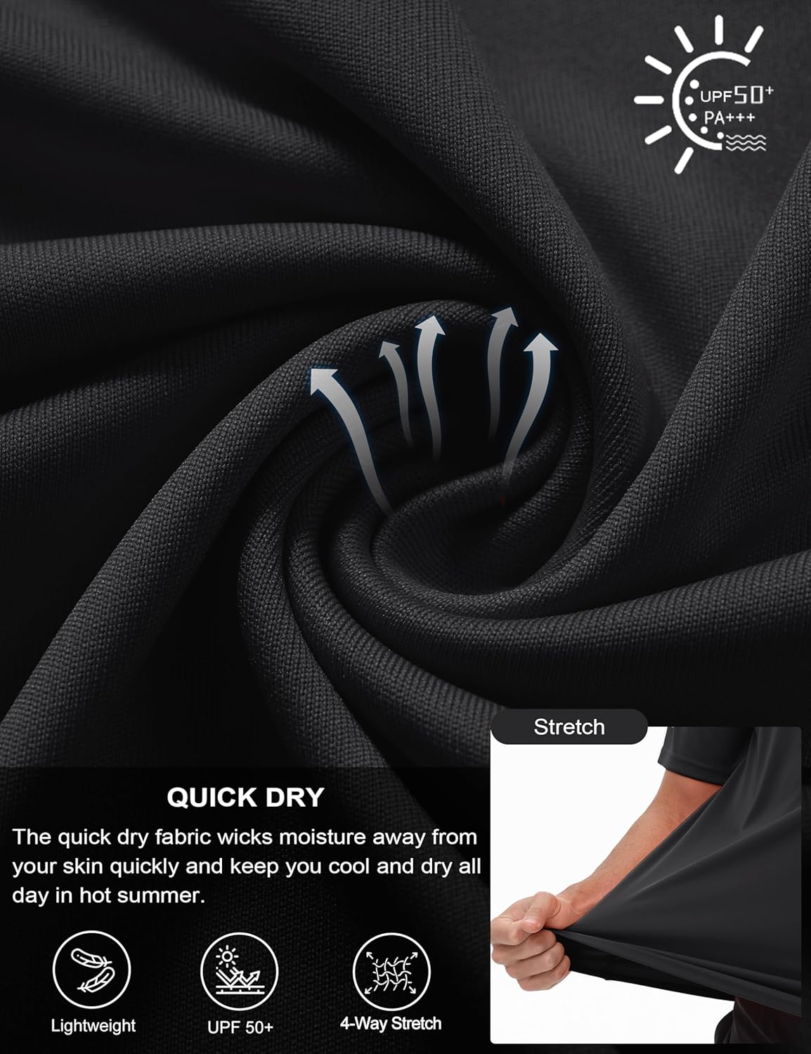 MAGCOMSEN Mens Workout Shirts Dry Fit Sun Protection Athletic Short Sleeve Shirt UPF 50+ Gym Running Swim Rash Guard Top - Image 4