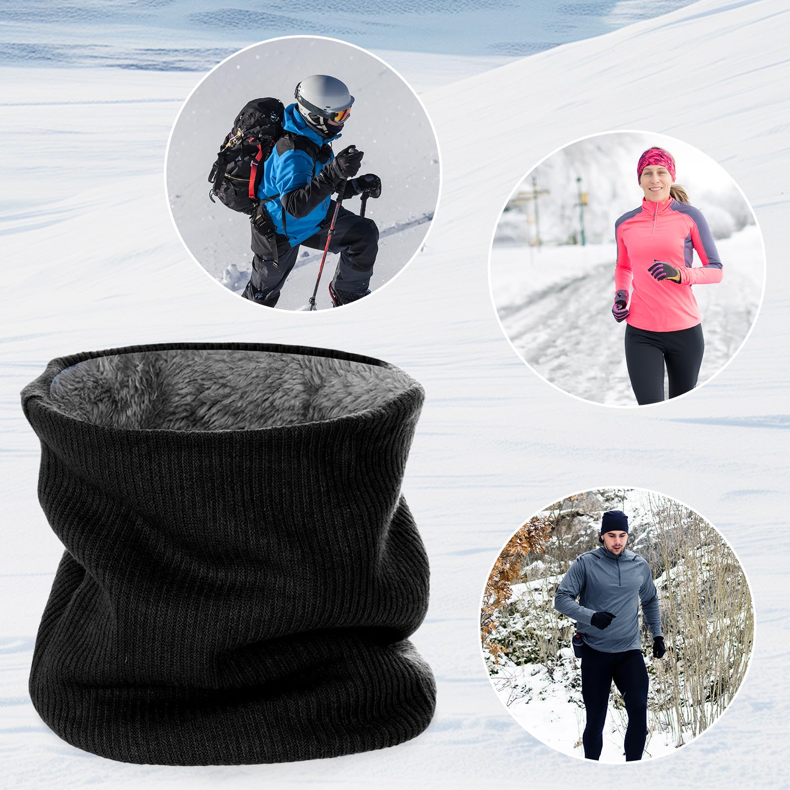 Paquete de 3 fundas de cuello de forro polar de invierno para hombres, polainas de cuello de invierno para hombres y mujeres, cubierta de cuello de invierno para hombre y esquí