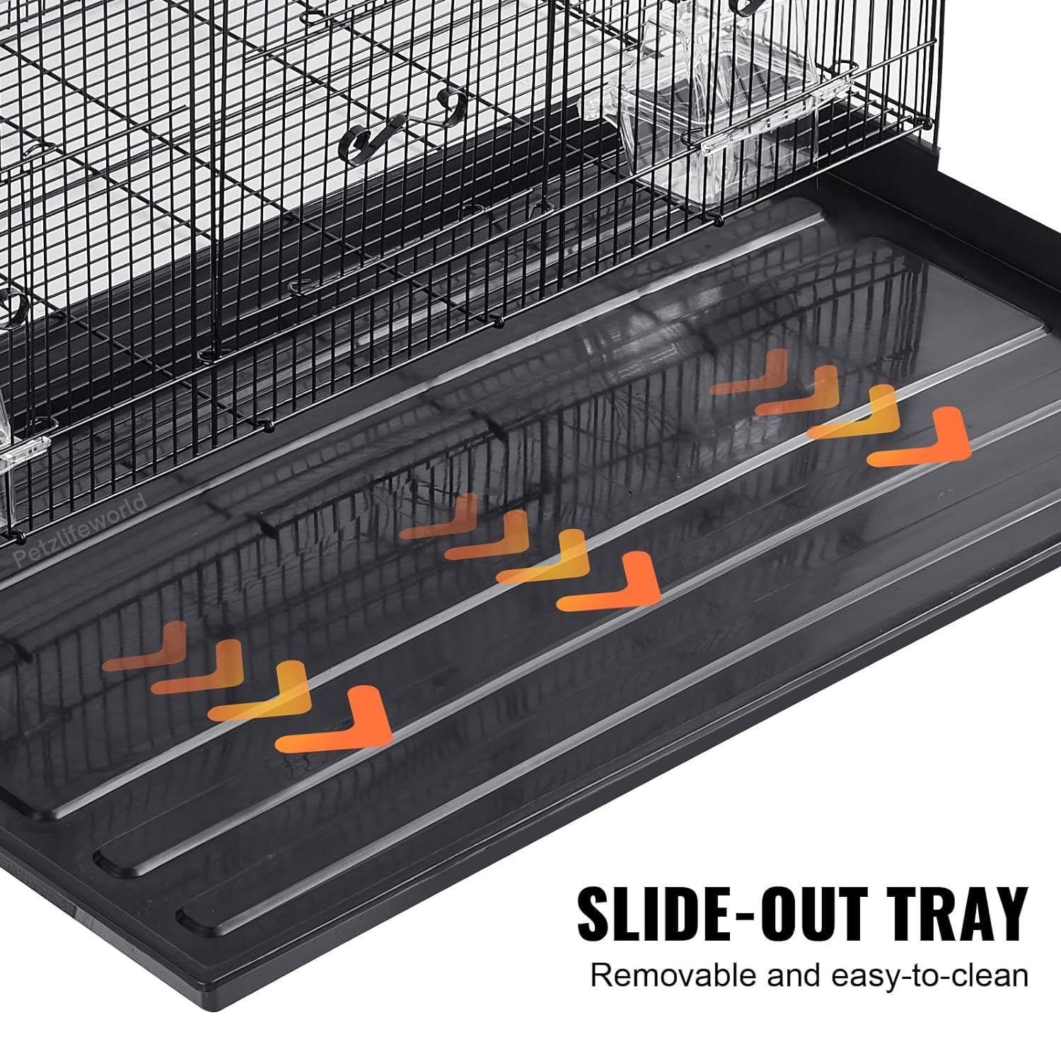 VAYINATO 2 Feet Black Powder Coated Birds Cage with 2 Wooden Perches, 2 Feeding Cup & 2 Bird Rings Suitable for All Small Birds and Love Birds 2