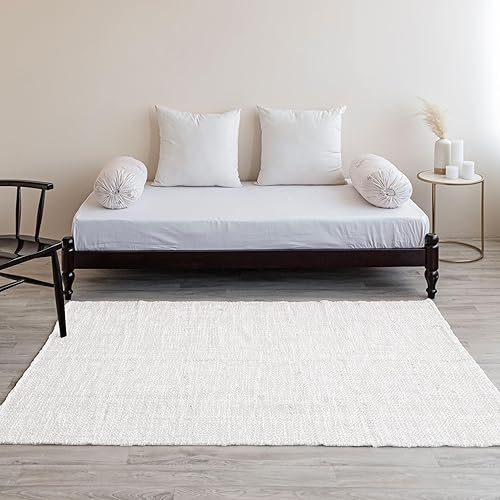 Miniatura 2 de HOMEMONDE Alfombra tejida en espiga de 3 x 5 pies, para interiores y exteriores, lavable a máquina, para dormitorio, sala de estar, lavandería,