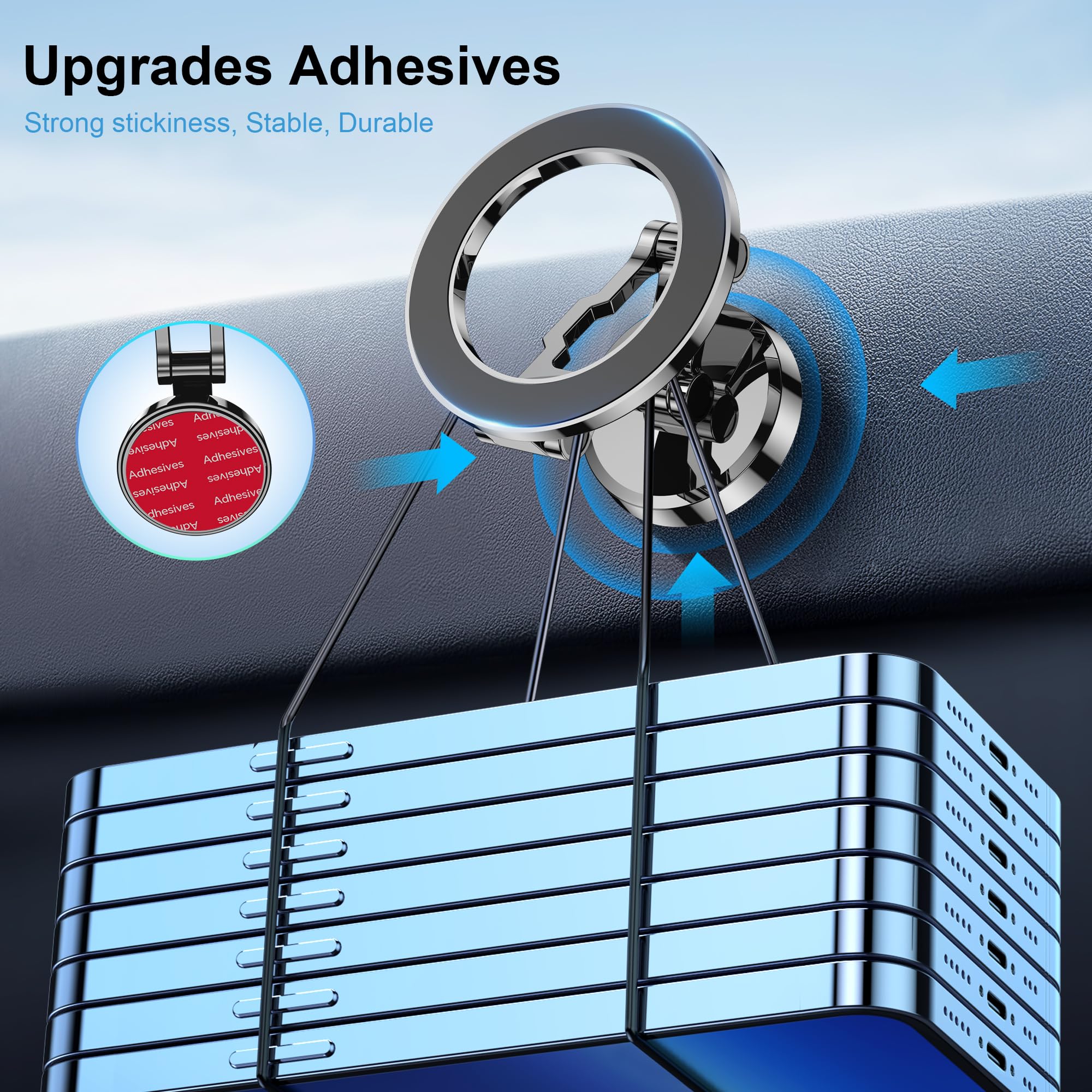 Support Voiture MagSafe 360°, Support Métallique Ultra Stable Pour