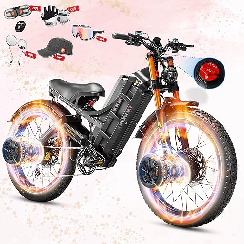 eAhora 2026 Romeo Pro 3/2 50-46Mph Electric Bike for Adults 5600W/4000W/2500W Dual Motor Ebike 60V/80Ah 52V/70Ah Long Range Fat Tire Full Suspension Electric Mountain Bicycle