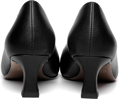 Miniatura 4 de NUMALEO Vestido mate para mujer, puntera cuadrada sólida, sin cordones, carretes de citas, zapatos de tacón bajo de 2 pulgadas