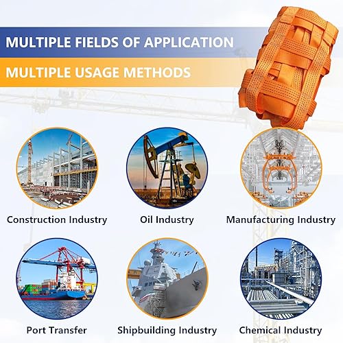 Miniatura 6 de Correas de elevación de seguridad, red de elevación plana de nailon, redes de elevación de carga de 3.3 x 3.3 pies, capacidad de carga de 1100