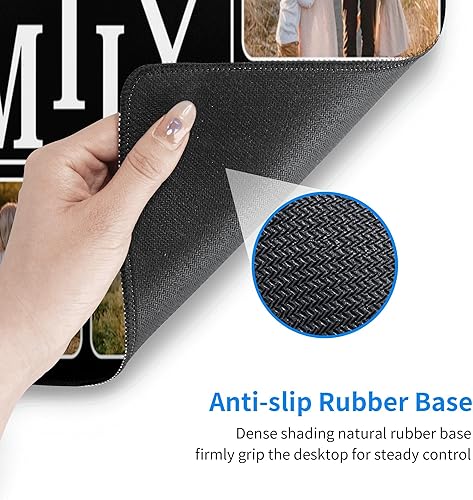 Miniatura 7 de Alfombrilla de mouse personalizada con collage de 10 fotos de 31.5 x 12 pulgadas, alfombrilla de mouse personalizada con diseño familiar,