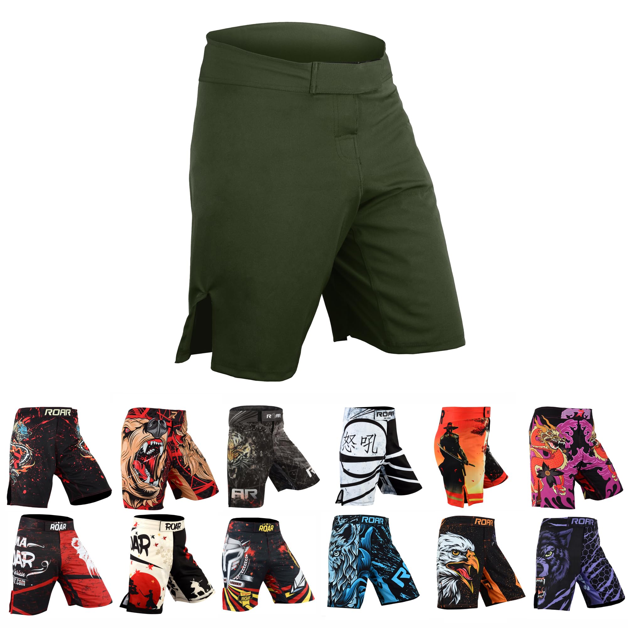 ROAR-INT MMA Fight Shorts Grappling Kickboxing Muay Thai Shorts BJJ Gym Training Running Athletic Wrestling Shorts