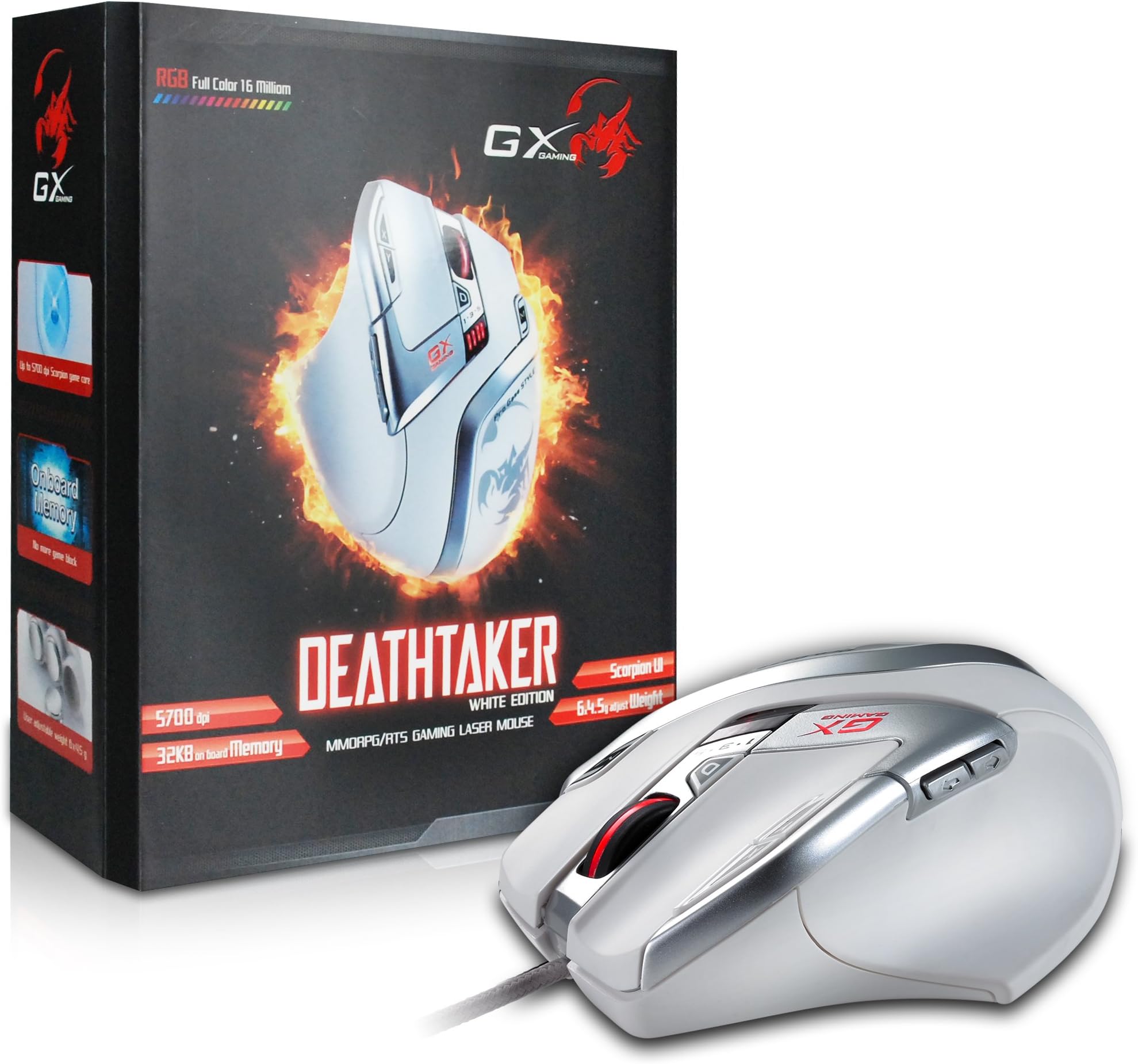 Genius Genius GX-Gaming DeathTaker 9 Button Gaming Mouse White Edition (DeathTaker White Edition)
