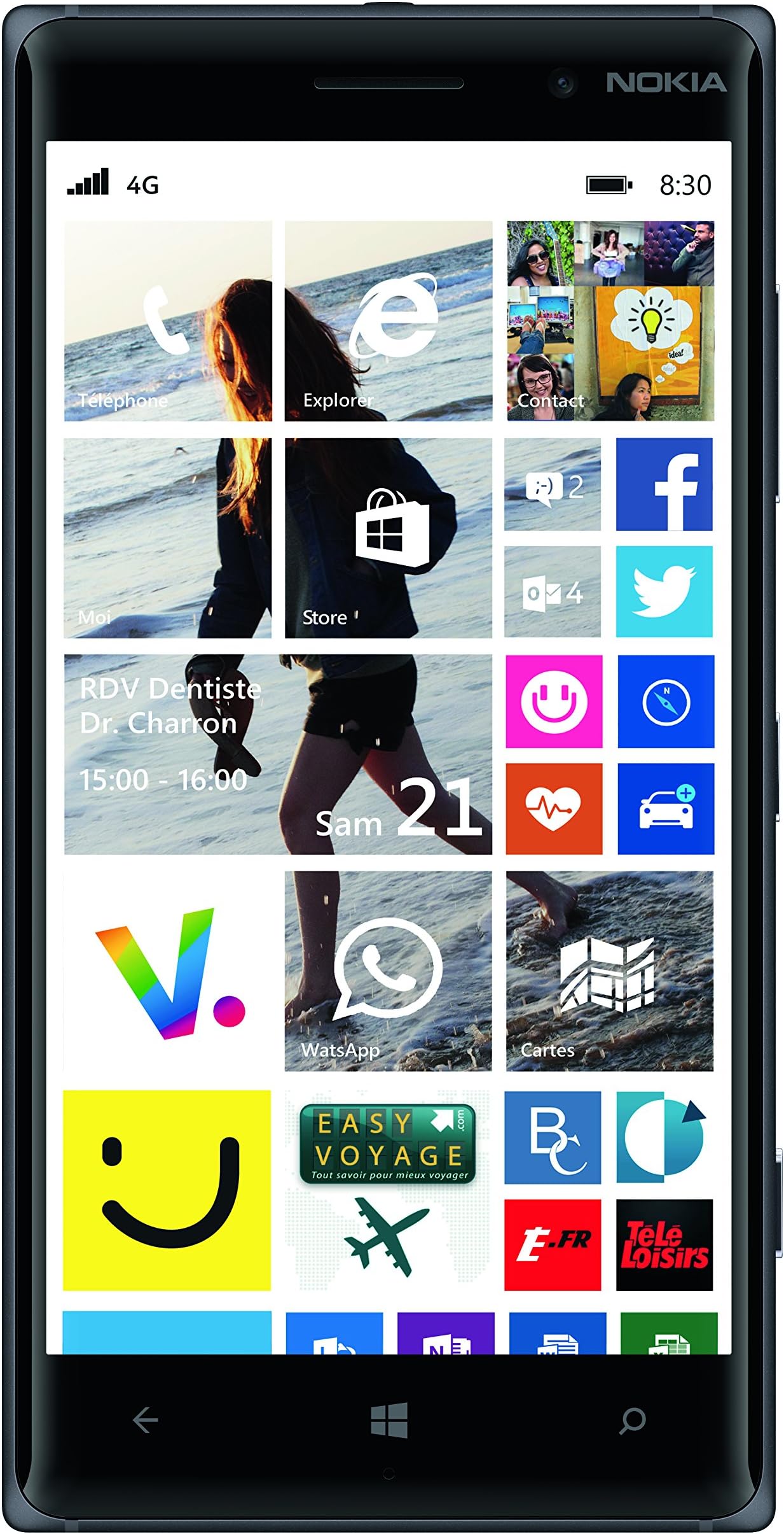 Microsoft Nokia Lumia 830 16Gb 5 Inches Factory Unlocked Lte 4G 3G 2G Gsm Cell Phone International Version Black