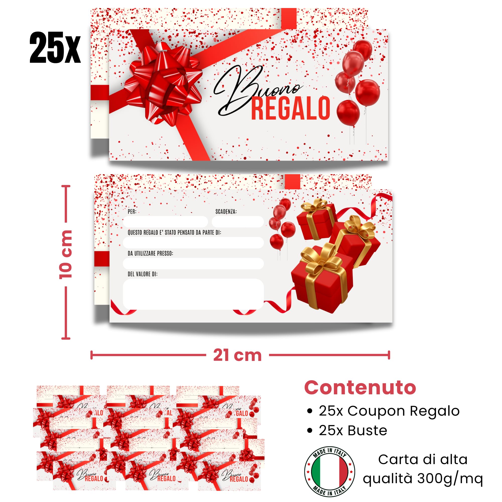 hOmty Cupones de regalo de tarjeta de regalo personalizables | Vales de regalo para esteticistas, ropa, peluquería | Cupones y cupones personalizables (rojo con sobres)