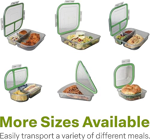 Miniatura 6 de Medio tamaño para llevar contenedor de un solo compartimiento, 8.0 in x 5.0 in x 2.6 in, reutilizable, apto para microondas, certificado NSF,