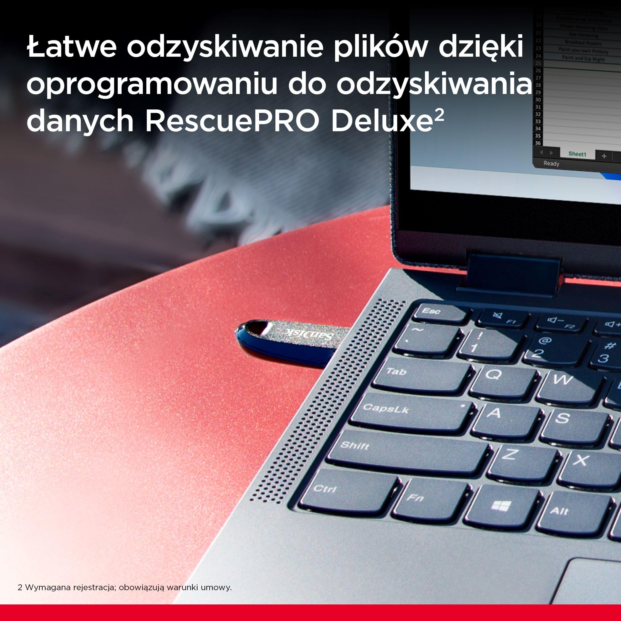 SanDisk Pamięć flash 64 GB Ultra Curve USB 3.2, pamięć USB, pamięć do prędkości odczytu do 100 MB/s, oprogramowanie do odzyskiwania danych RescuePRO, pętla na klucze, czarna