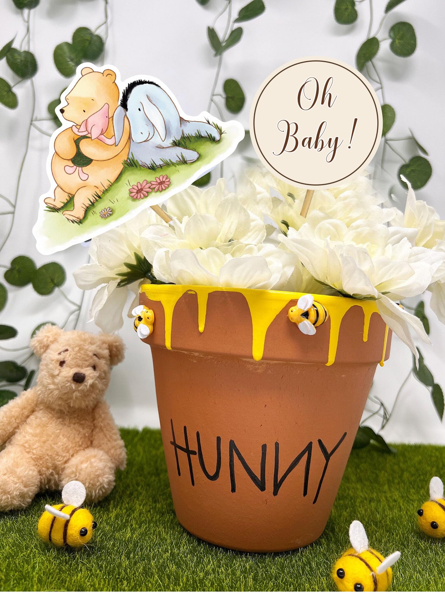 Baby Shower Centerpieces For Table 4PCS Winnie Table Sign