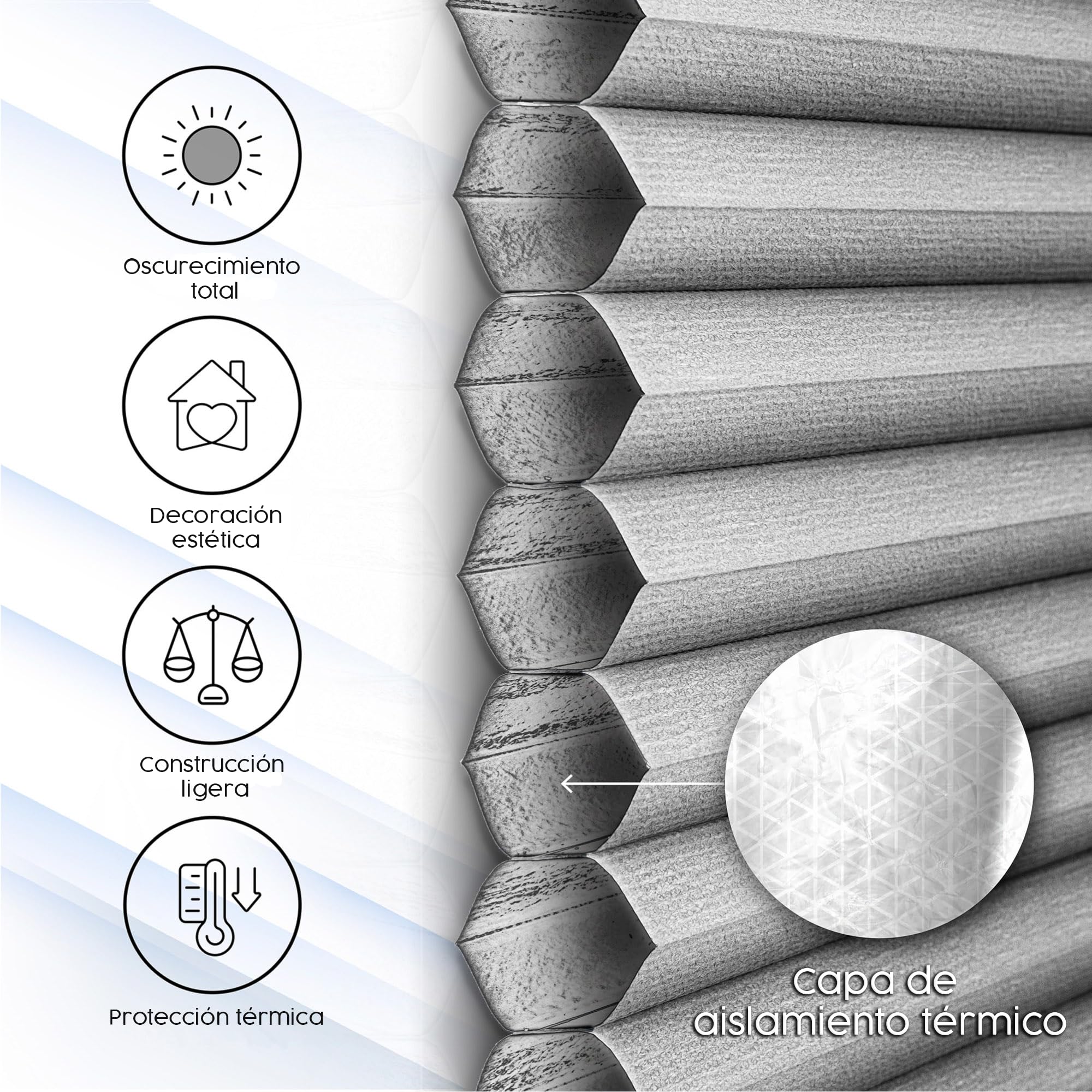 Concept Blinds Estor XL Panal Opaco A Medida Sin Perforar W20-170 H20-240cm