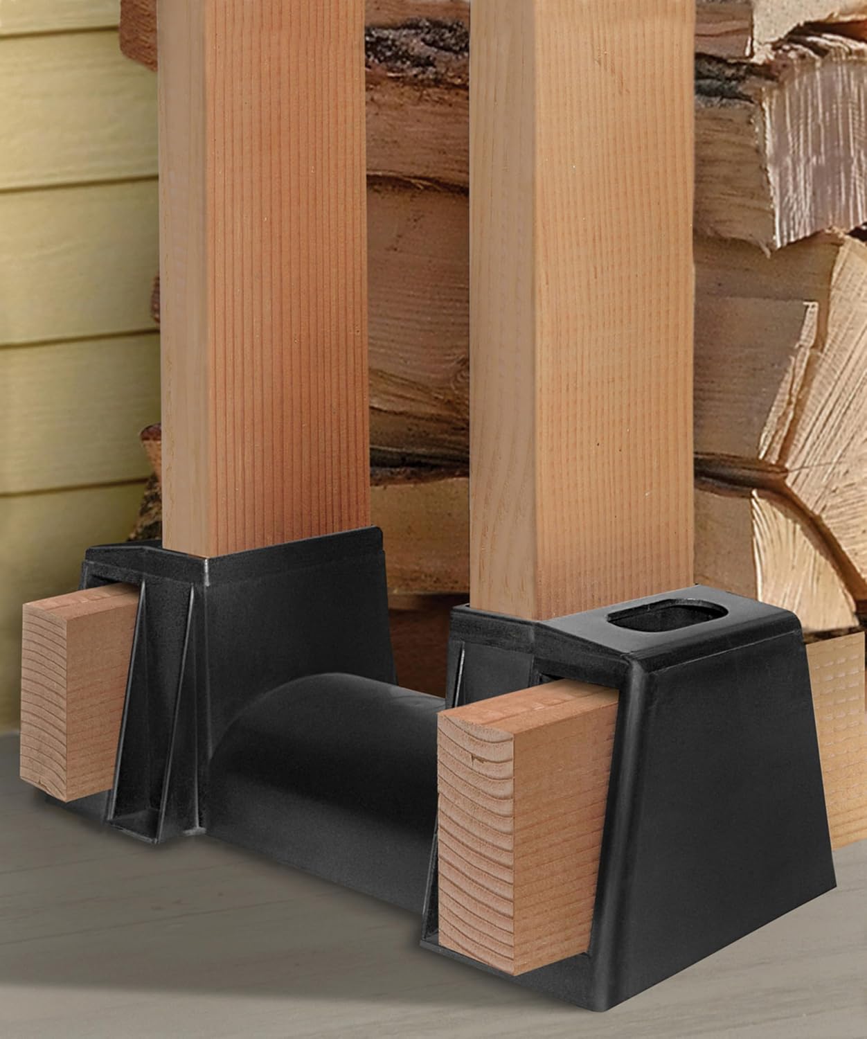 ShelterLogic LumberRack Firewood Rack Adjustable Plastic Bracket Kit, Black, 5.5" x 15" x 10.75"