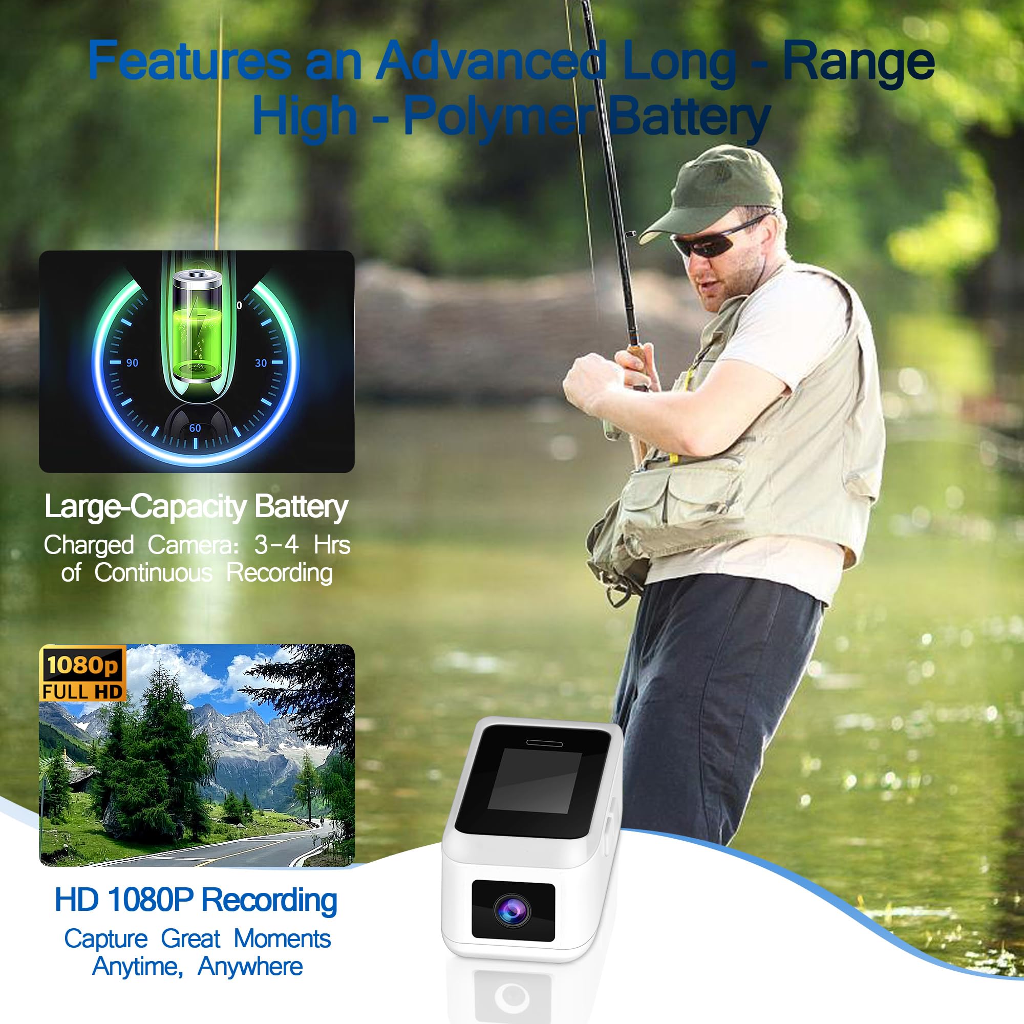 Glasses Wearable Mini Pocket Camera 1080P Portable Digital Video Recorder Body Head Mounted Miniature Camcorde Screen(CAM with 32GB,White)