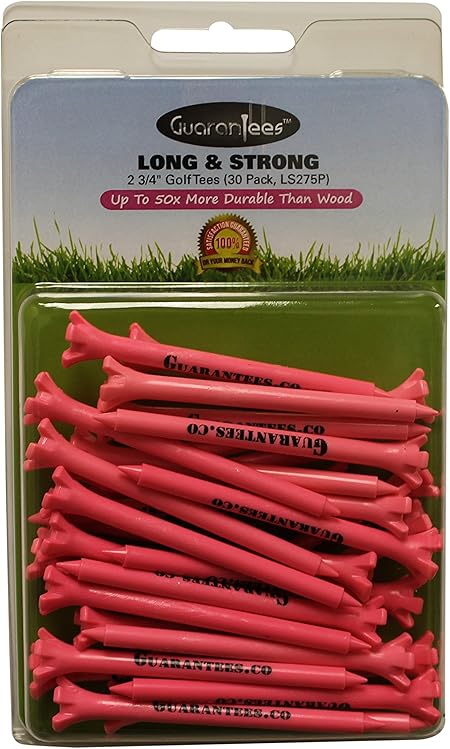 Review Pink Golf Tees by GuaranTees, 2 3/4″ Inch Nearly Unbreakable Flexible Plastic, Low Friction, 30 Pack, Made in USA