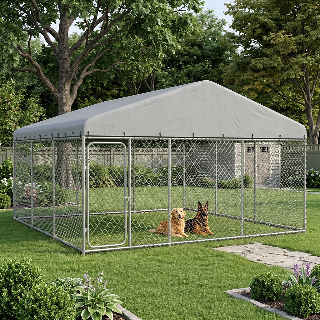 COMHOMA 14.8x14.8 Chain Link Kennel