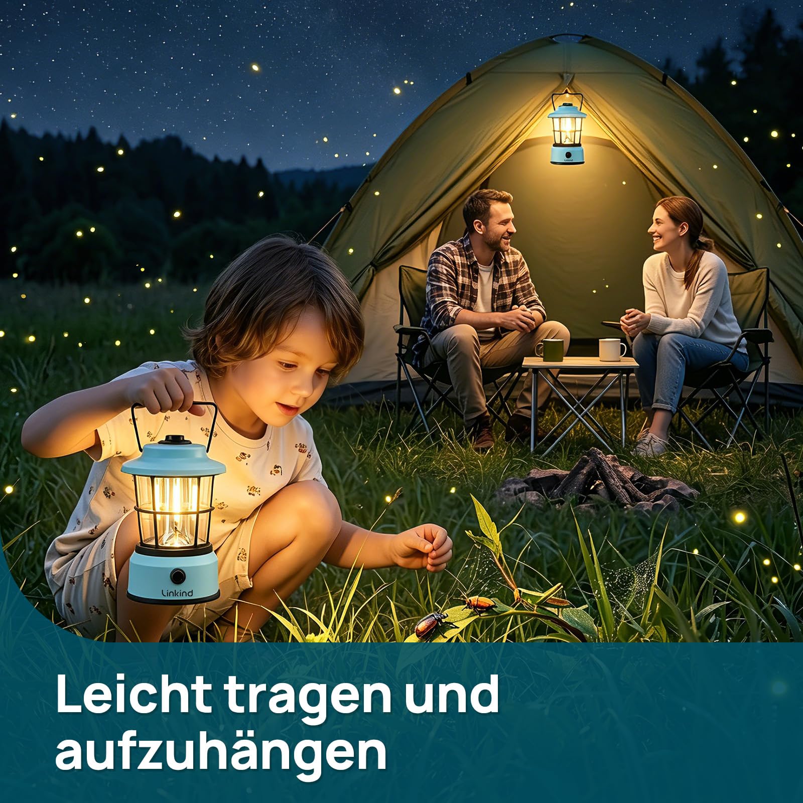 Linkind LED Campinglampe USB C Wiederaufladbare Camping Laterne Kalt&Warm 2-Farbe Zeltlampe Eingebaute 3600mAh Akku Notfallleuchte für Camp, Wandern, Stromausfall, Notfall 2 Stück