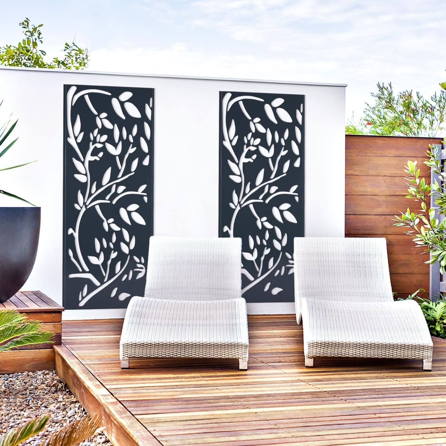 IDMarket - Panneau décoratif Universel 150 x 50 CM LIS Gris