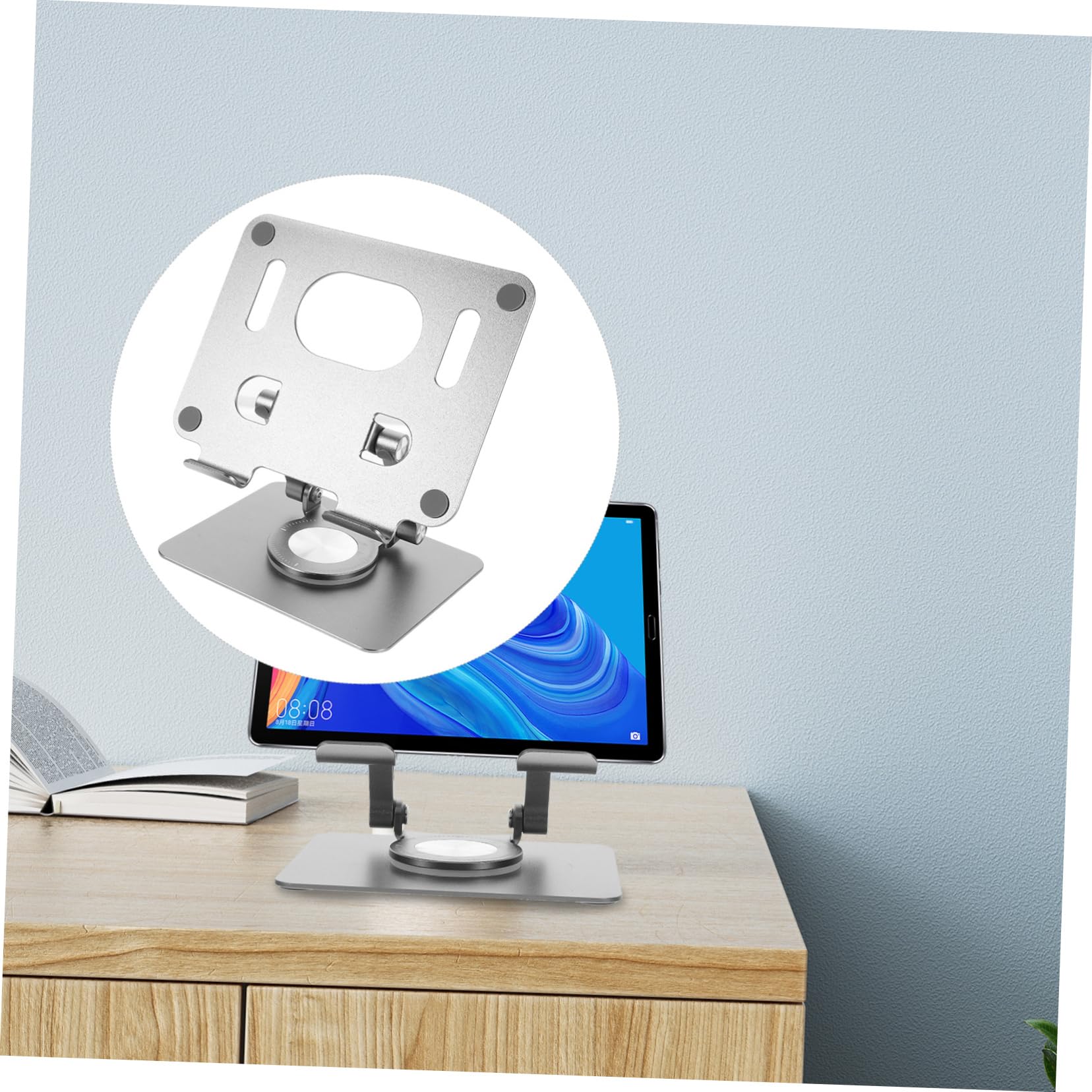 SEWACC Soporte Giratorio De Aluminio para Tableta Ajustable y Soporte para Tablet De Escritorio para Cocina y Oficina para Tablet De Sobremesa