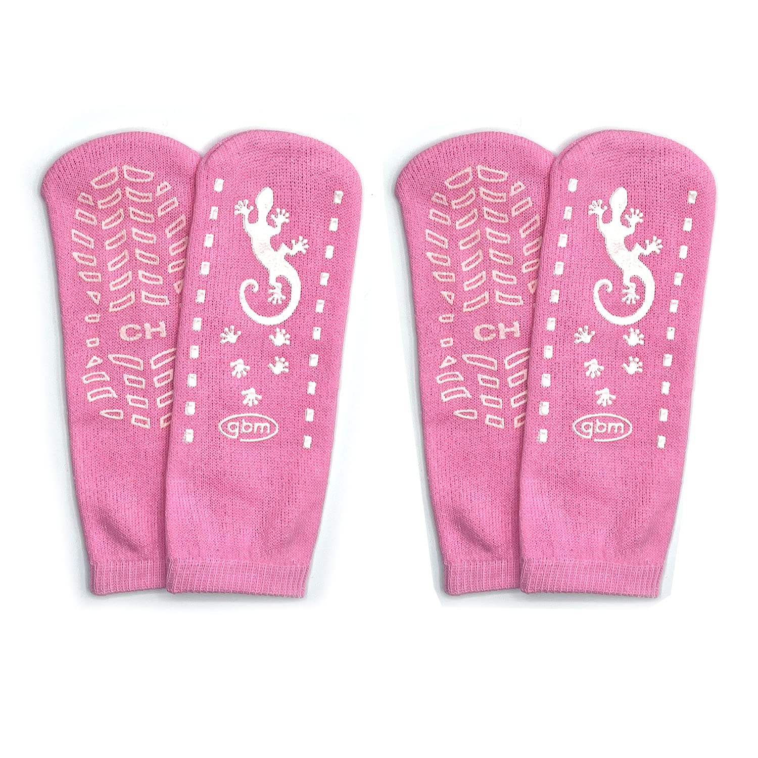 Geckos - Double Tread Non-Slip Safety Socks for Hospital or Yoga - 2 Pairs
