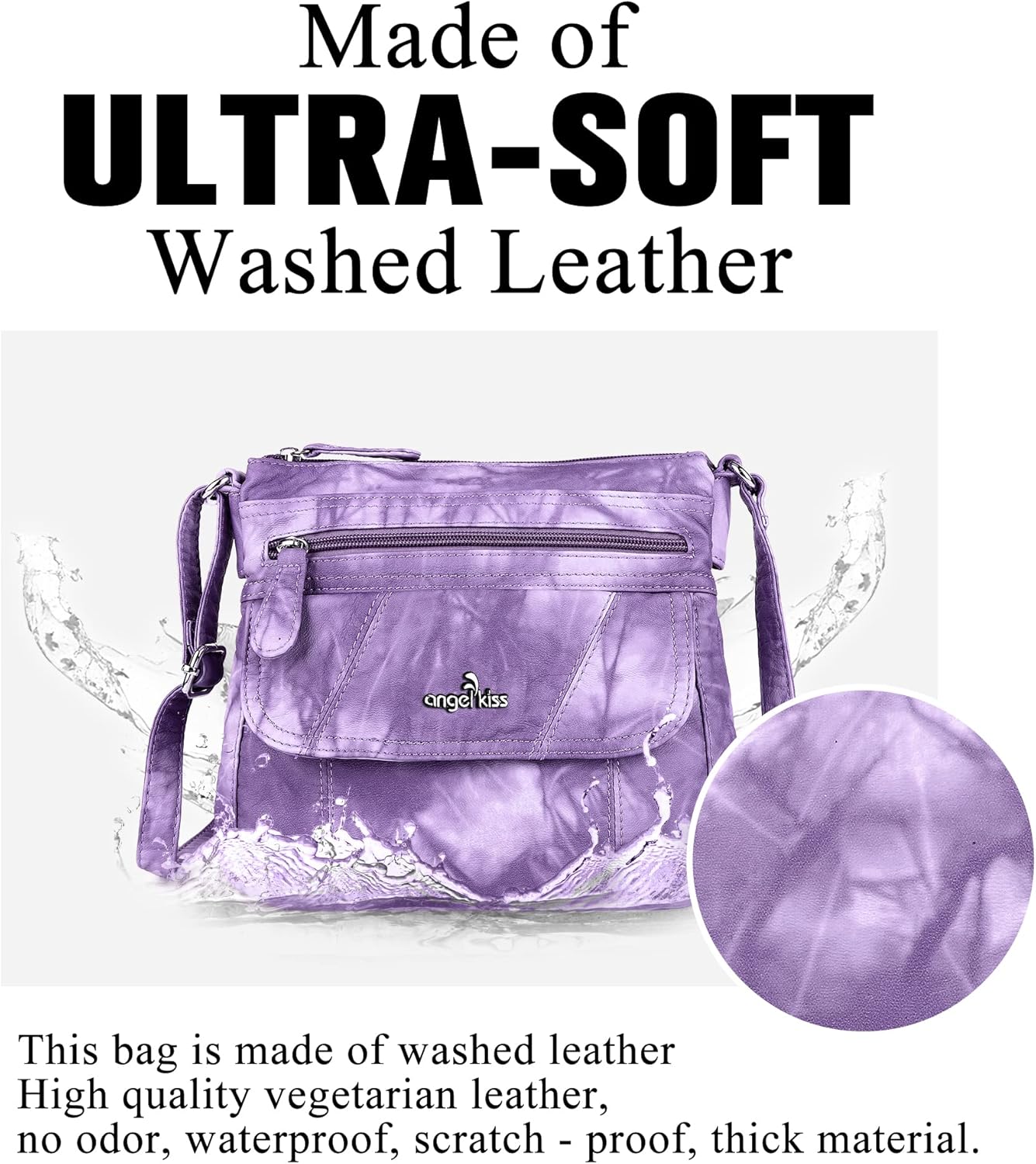 Angelkiss Small Womens Crossbody Bag Leather Shoulder Purse for Women Hobo Bag with Adjustable Shoulder Strap - Image 5