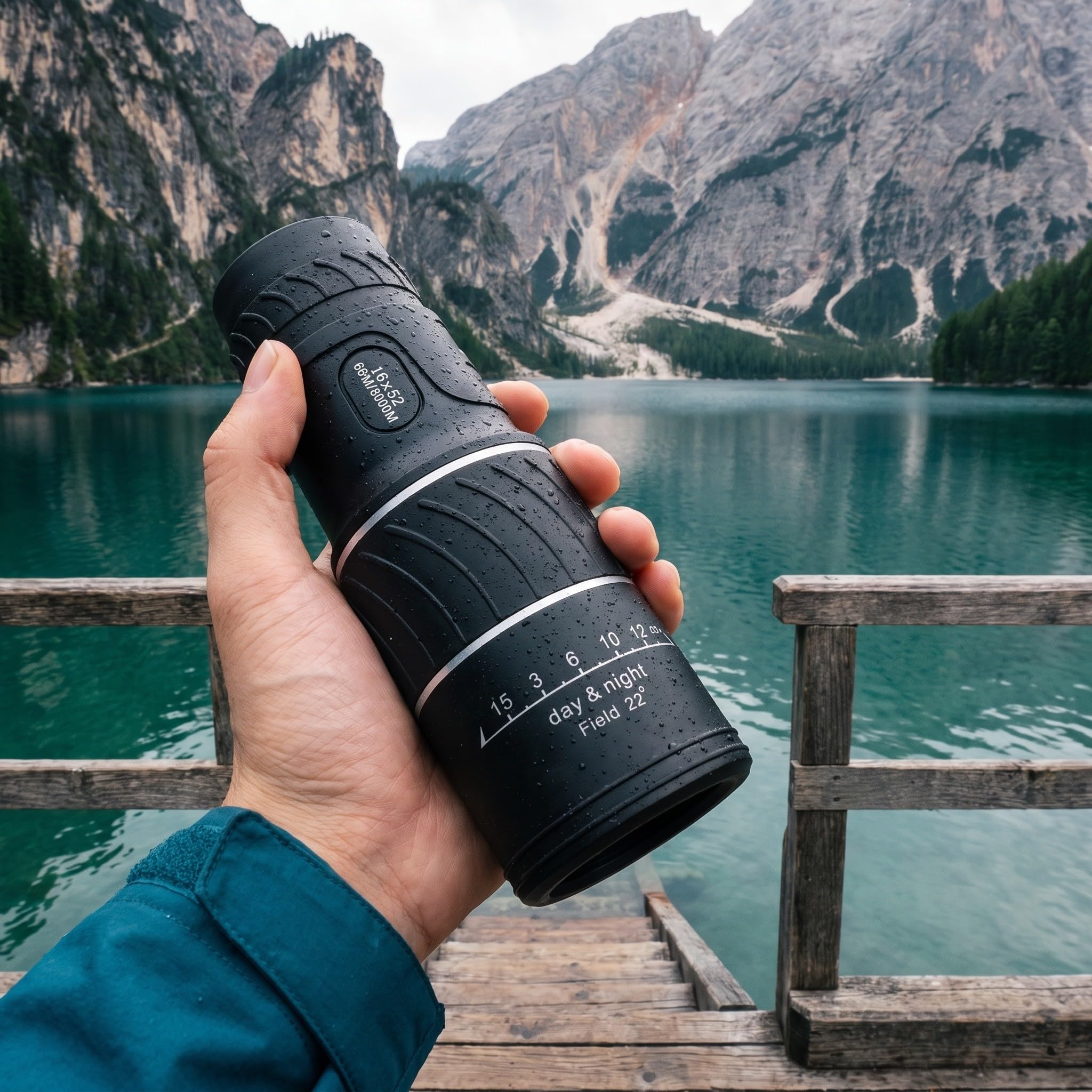 Lurrose Telescopio monocular HD 16x52, telescopio portátil de Alta Potencia | Monocular óptico compacto y portátil para observación de aves, ideal para senderismo, conciertos y viajes.