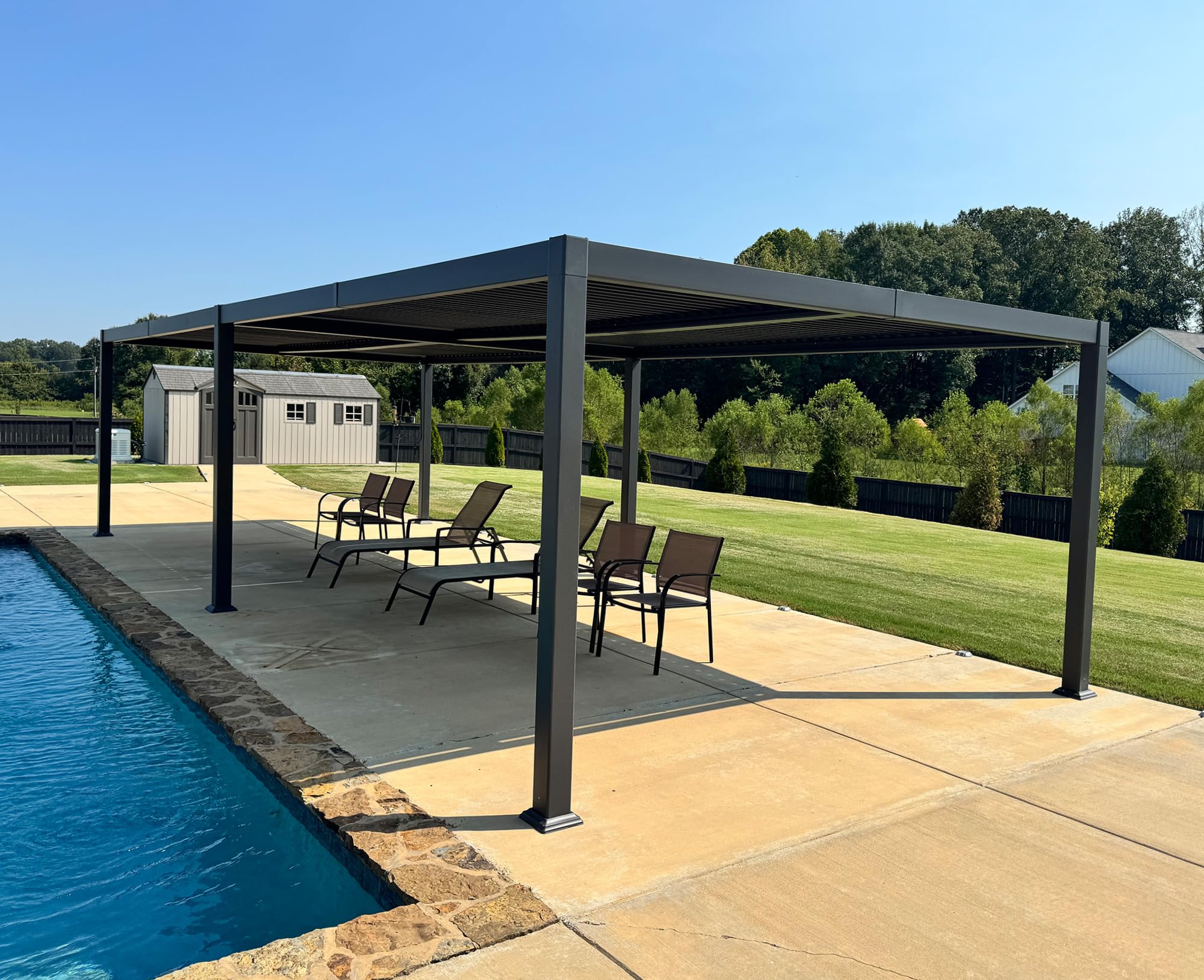 PURPLE LEAF 13x30 Louvered Pergola