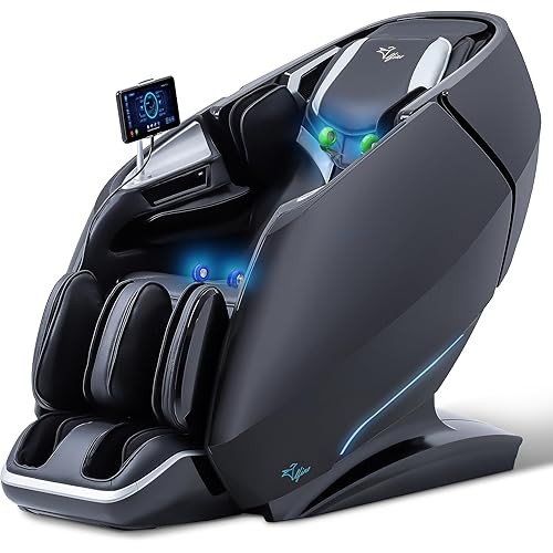 A860 Full Body 4D Massage Chair-Health Detection,Dual-Core System, 125°-166° i-Open Flexible Rail,Top Grain Genuine Cowhide,Customizable Programs,APP Control, AI Voice Control, 20+5 Modes(Deep Black)