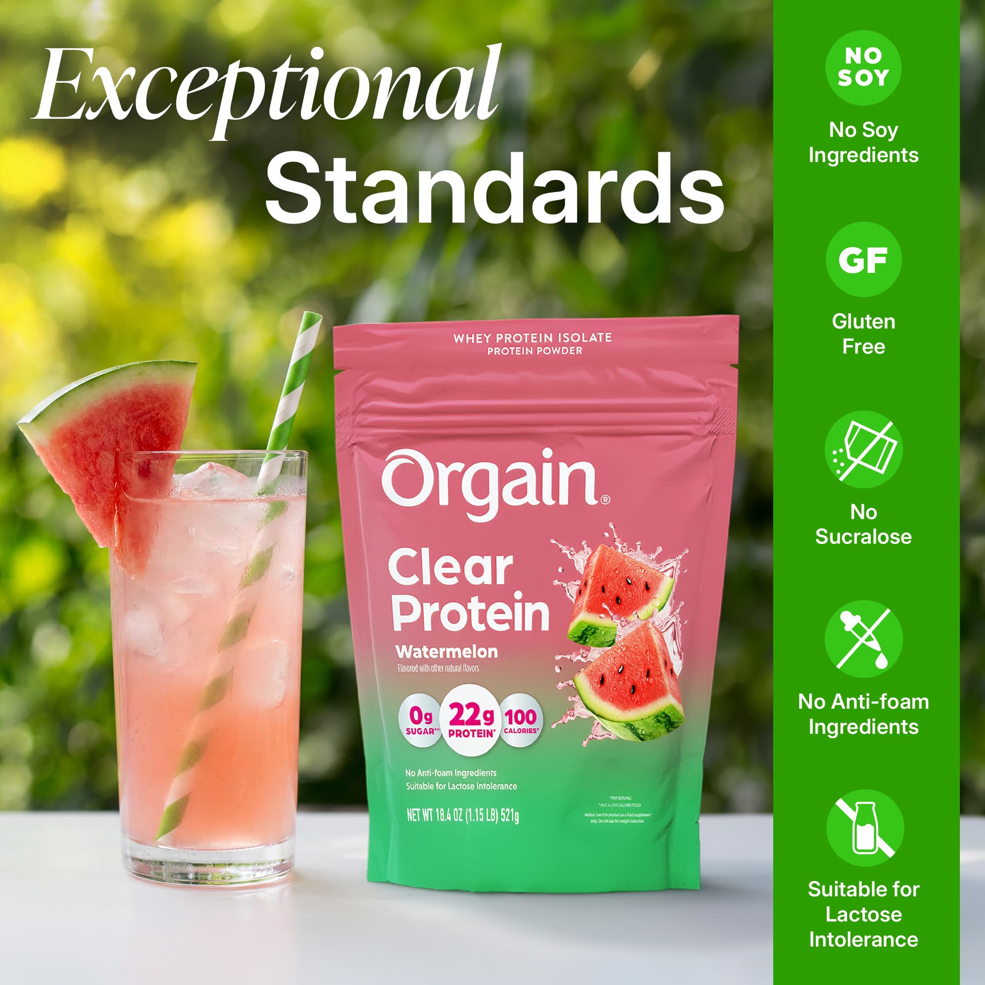 Orgain Clear Whey Isolate 22g Protein Powder, Watermelon, 18 Servings — Amazon image 5