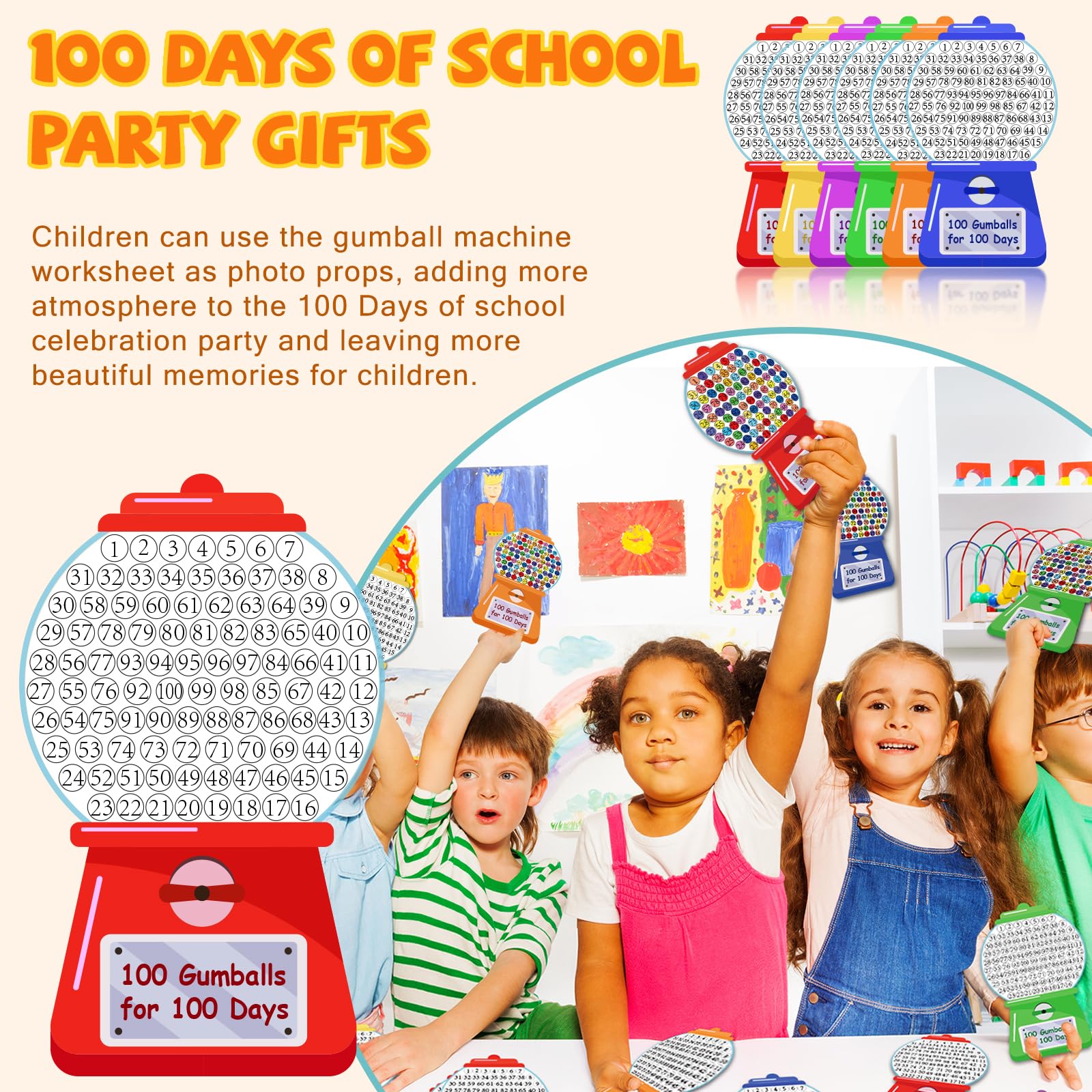 Snapklik.com : 36 Pcs School Craft Kit, 100 Gumballs Coloring Paper ...