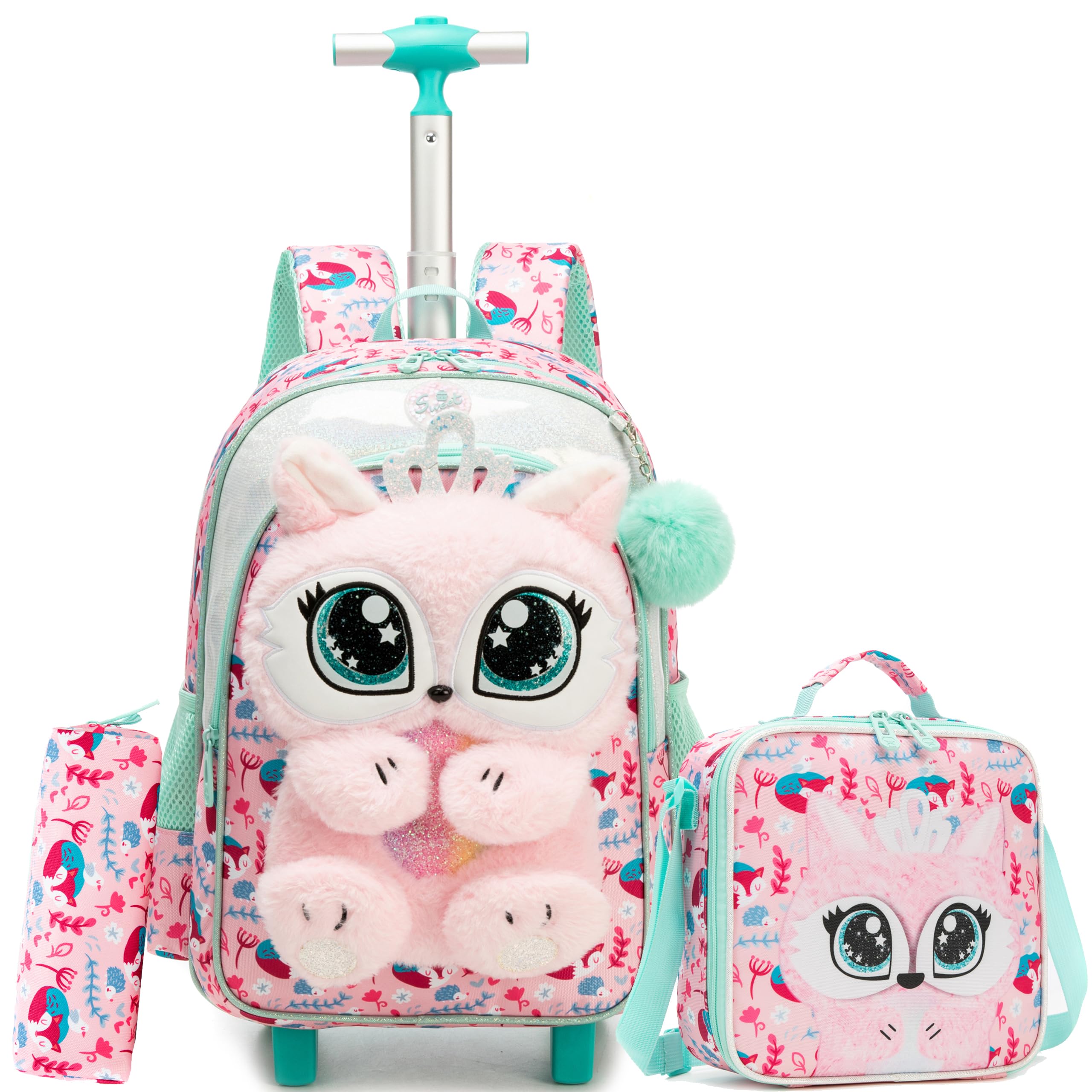 HTgroce Zaino Scuola Elementare Trolley, Zaini Scuola Trolley per Snack Astuccio Zainetto Asilo