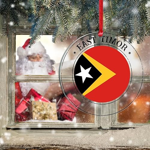 Vista 111 de Guatemala - Adornos acrílicos de Navidad, regalo de recuerdo de ciudad patriótica, adorno para árbol de Navidad, bandera nacional de Guatemala