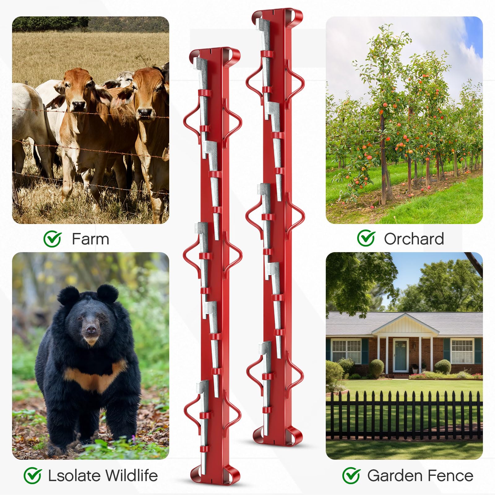 Bekaert Stretcher Bars 4ft - Steel Bar With 5 Wedges For Chain Link &  Barbed Wire Installation Woven Wire Fence Stretcher