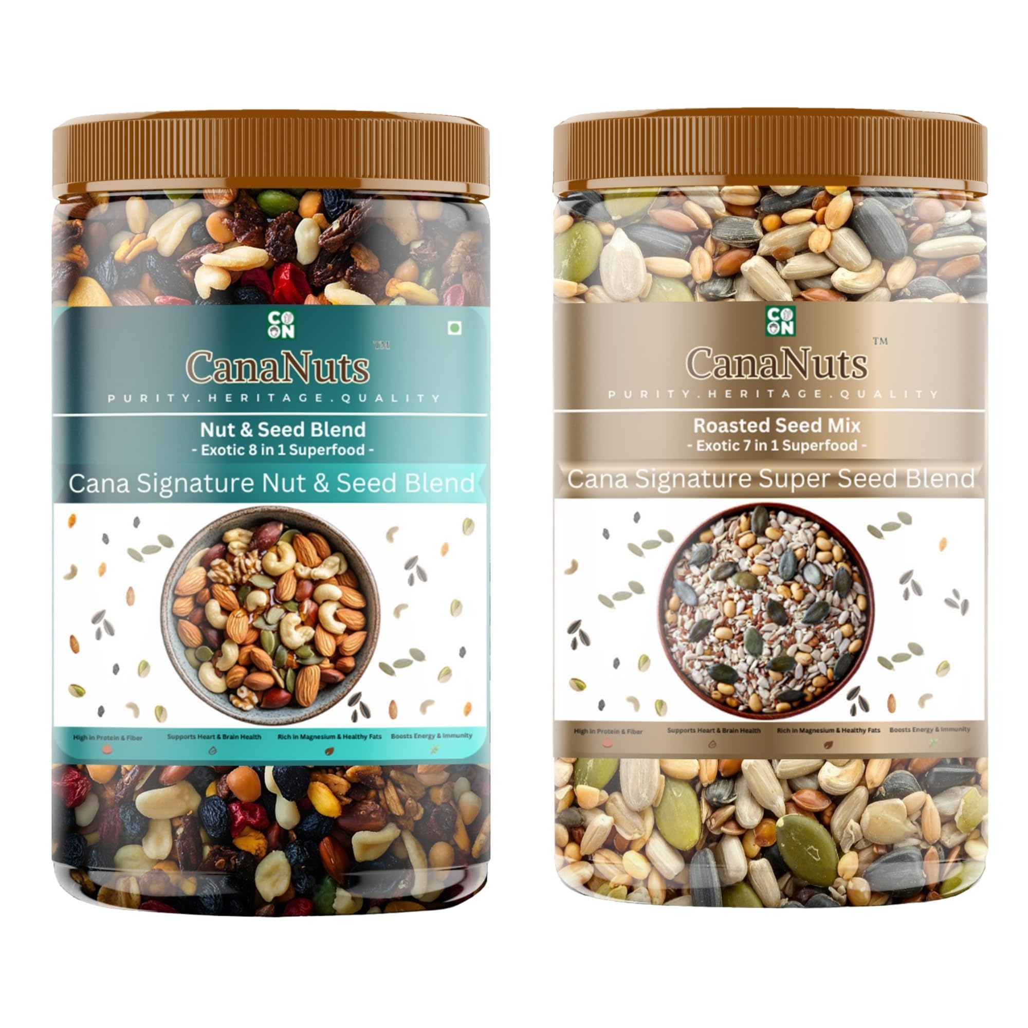 CanaNuts 100% Natural Nuts Blend & Seed Mix Combo Healthy Nut & Seed Snack High Protein Fiber Rich Energy Mix | (1000g x 2) 2 kg-image-12