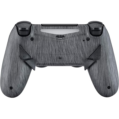 eXtremeRate Brushed Silver Dawn Programable Remap Kit for PS4 Controller with Upgrade Board & Redesigned Back Shell & 4 Back Buttons - Compatible with JDM-040/050/055 - Controller NOT Included