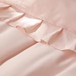 YIKUSH Queen Comforter Set Pink 3PCS (1 Ruffled Blush Comforter and 2 Pillowcases) Vintage Shabby Chic Bedding Soft Fluffy Comforter Set All Season