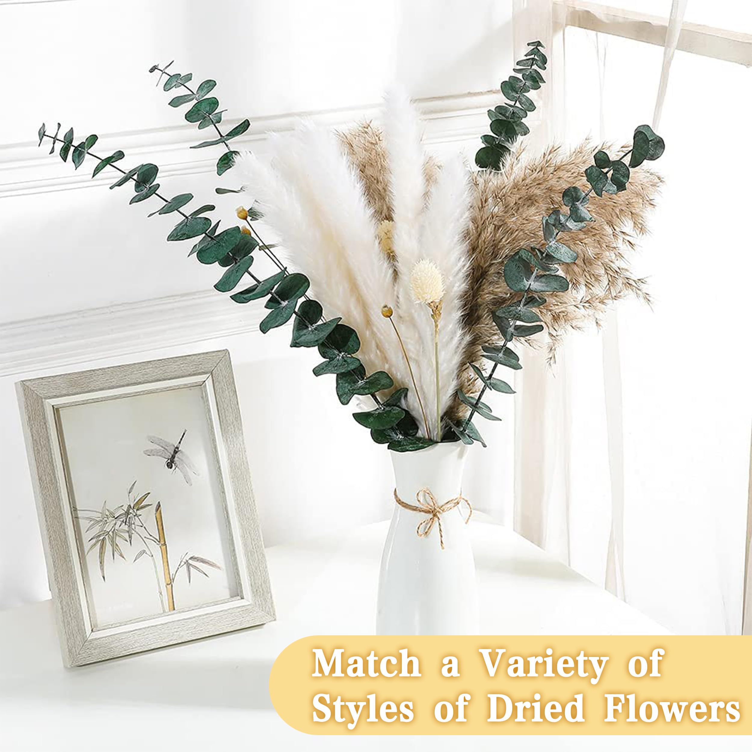 ZJTAPE Dried Eucalyptus, 18 Pcs Natural Dried Flowers, Real Eucalyptus Everlasting Dried Flowers - Image 4