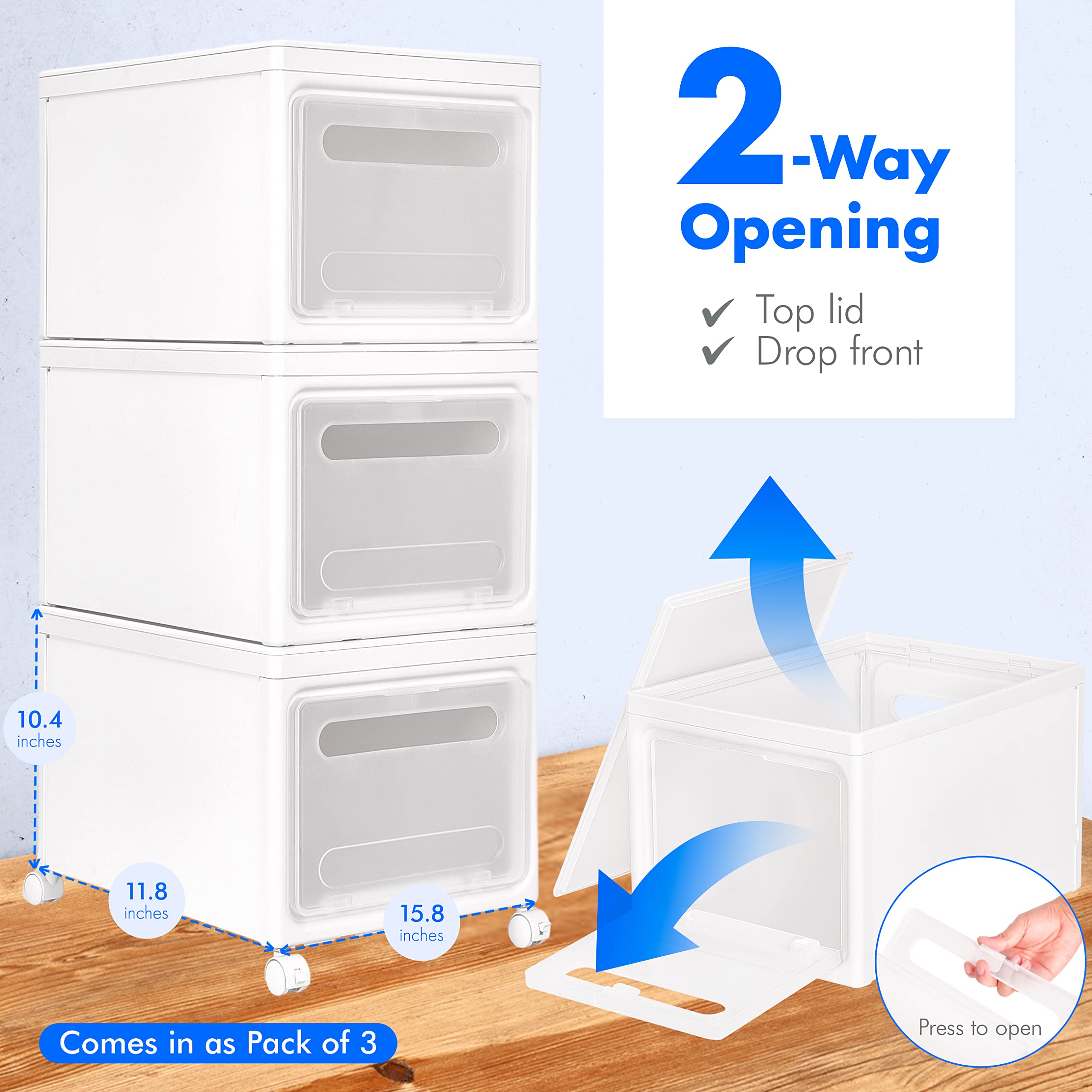 Plastic Storage Bins with Lids Storage Containers for Organizing