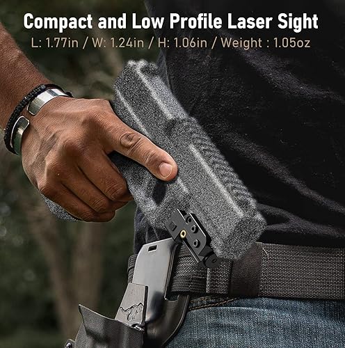 Miniatura 7 de EZshoot Vista láser, magnética recargable rojo verde vista láser para pistola, láser compacto de bajo perfil con interruptor ambidiestro de