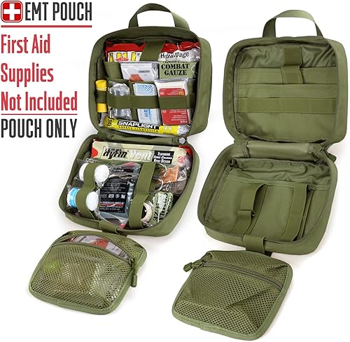Miniatura 3 de LIVANS Tactical Molle - Bolsa médica de tamaño mejorado, bolsa de primeros auxilios de gran capacidad, bolsa IFAK Molle EMT, bolsa desmontable de