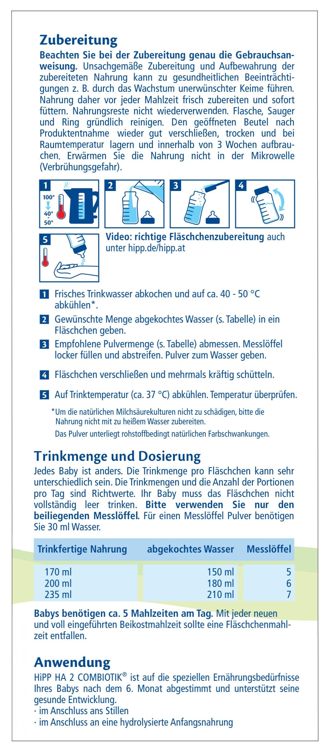 HiPP HA 2 Combiotik 4 x 600g Folgenahrung nach dem 6. Monat mit Milchsäurekulturen Ballaststoffen GOS Omega-3